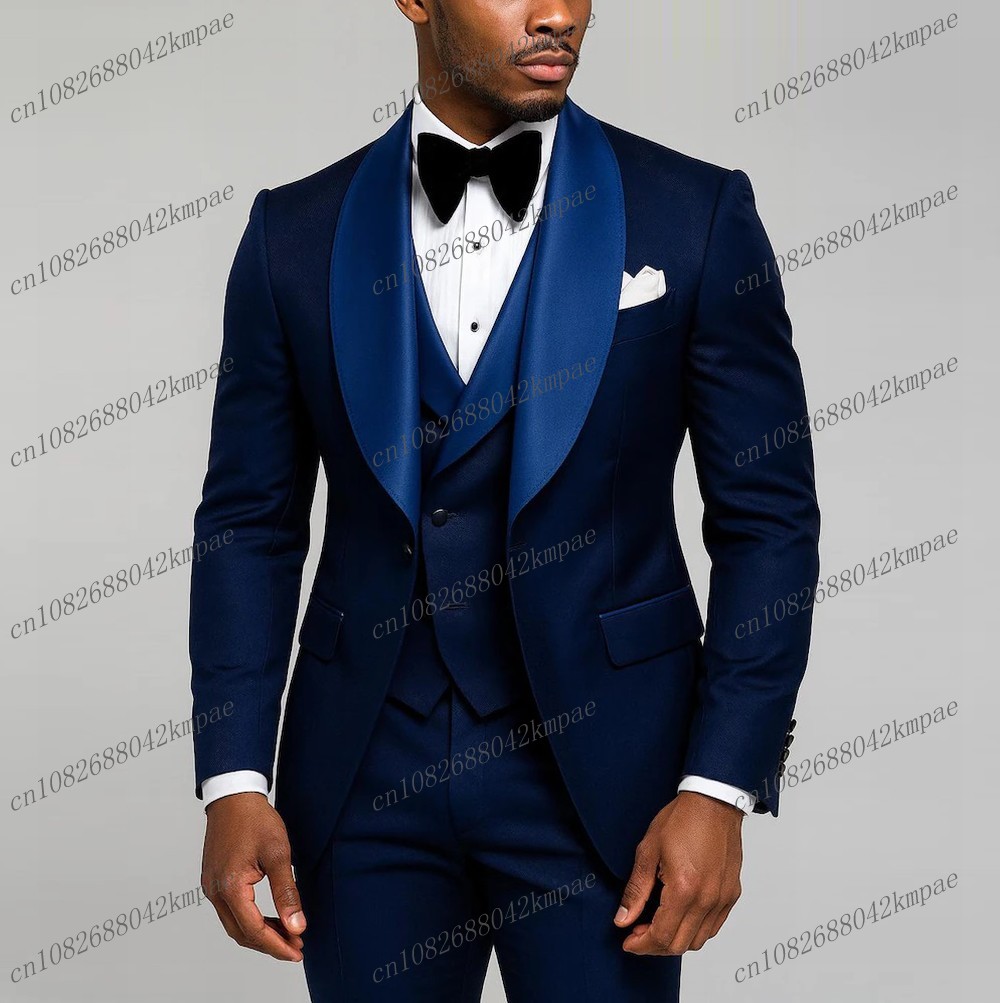 Men Formal Wear Wedding - New Navy Blue Formal Men Suit