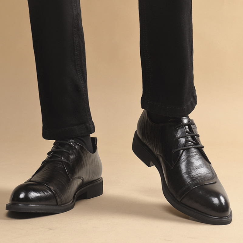 Men Formal Party Wear Dress - Leather Oxford Shoes With Metal Rivet