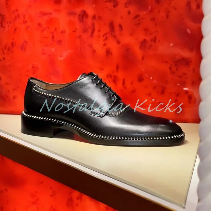 Men'S Gothic Formal Wear - Vintage Style Black Genuine Leather Oxford