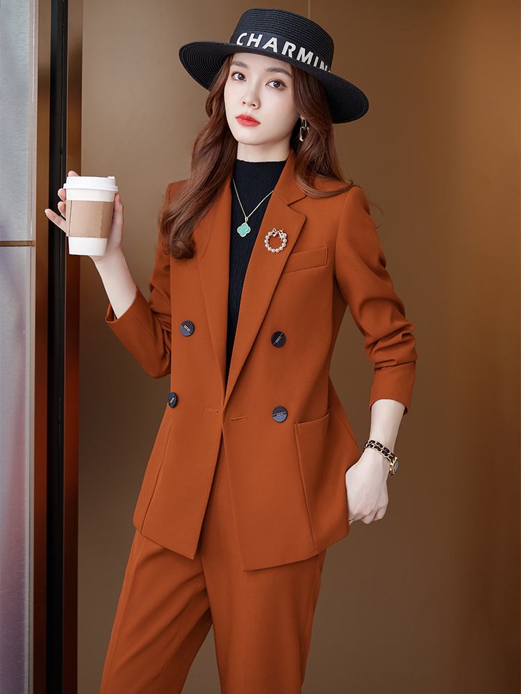 Men Formal Office Wear Shirts - Women's 2-Piece Business Suit Set, Double
