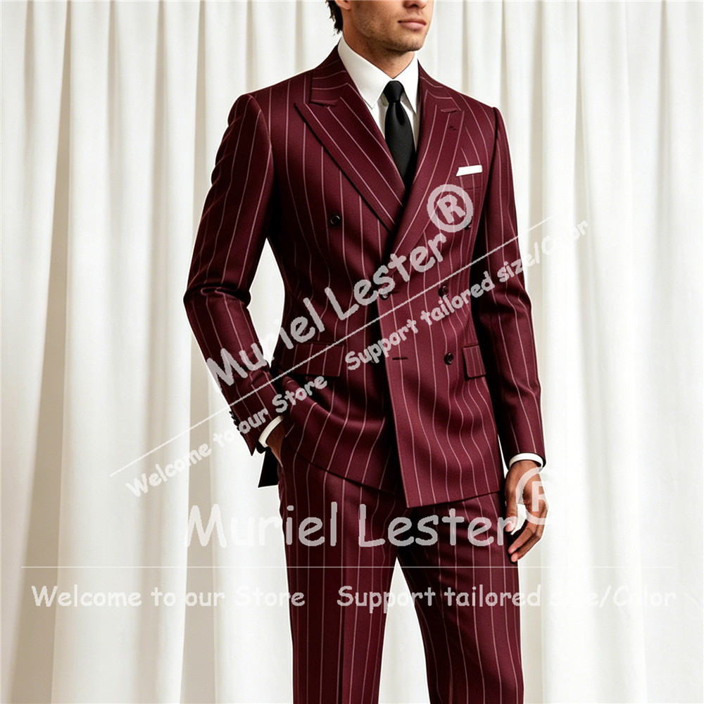 Men'S Formal Attire - Elegant Stripes Suit Men 2 Piece