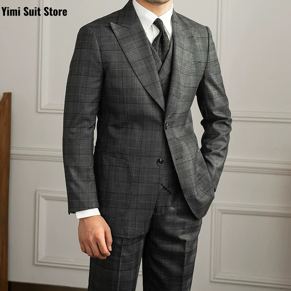 YiMinpwp Men's Suit 3Pcs Set P - огляд і ціна Men Formal Wear Modern
