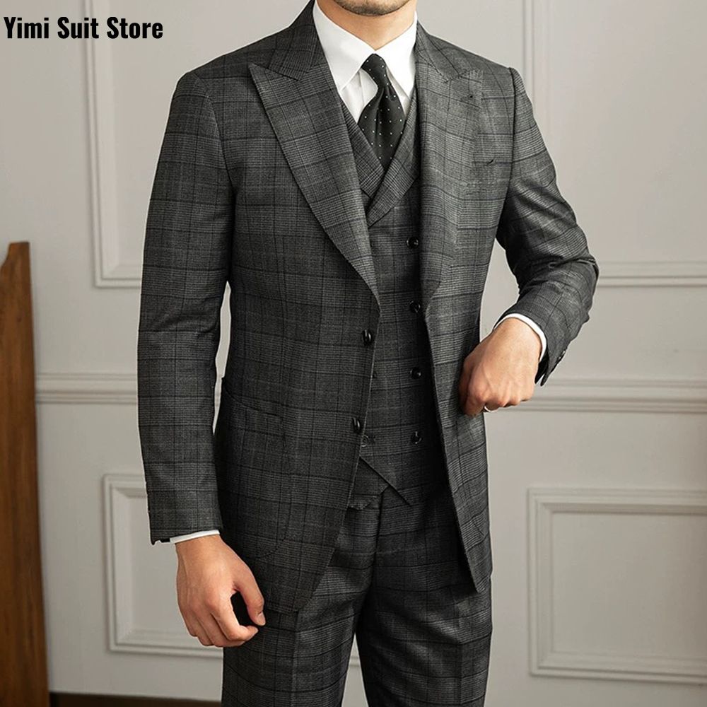 YiMinpwp Men's Suit 3Pcs Set P - огляд і ціна Men Formal Wear Modern