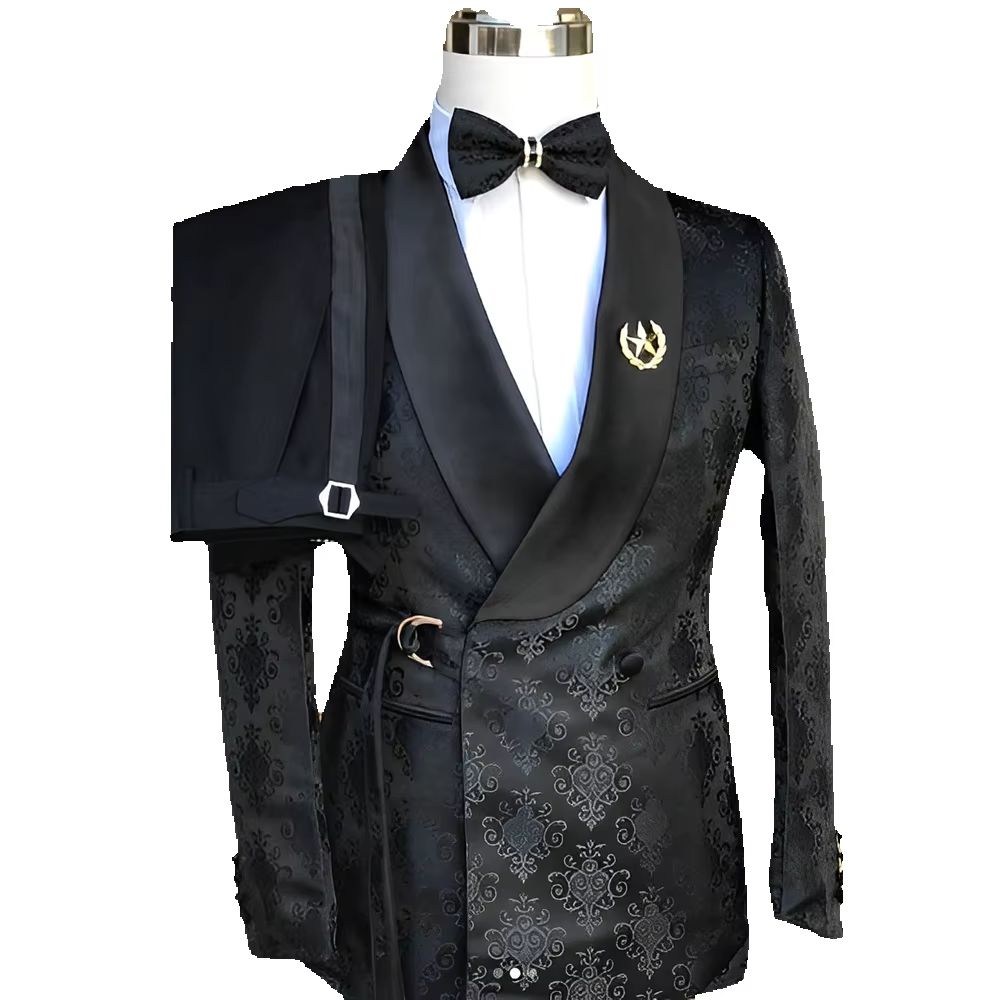 Black Pattern Men's Suit 2-pie - огляд і ціна Men Formal Wear Wedding