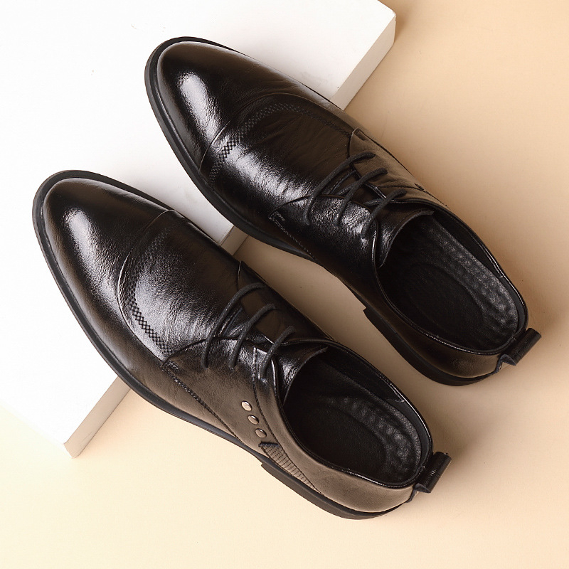 Leather Oxford Shoes With Meta - огляд і ціна Men Formal Party Wear Dress