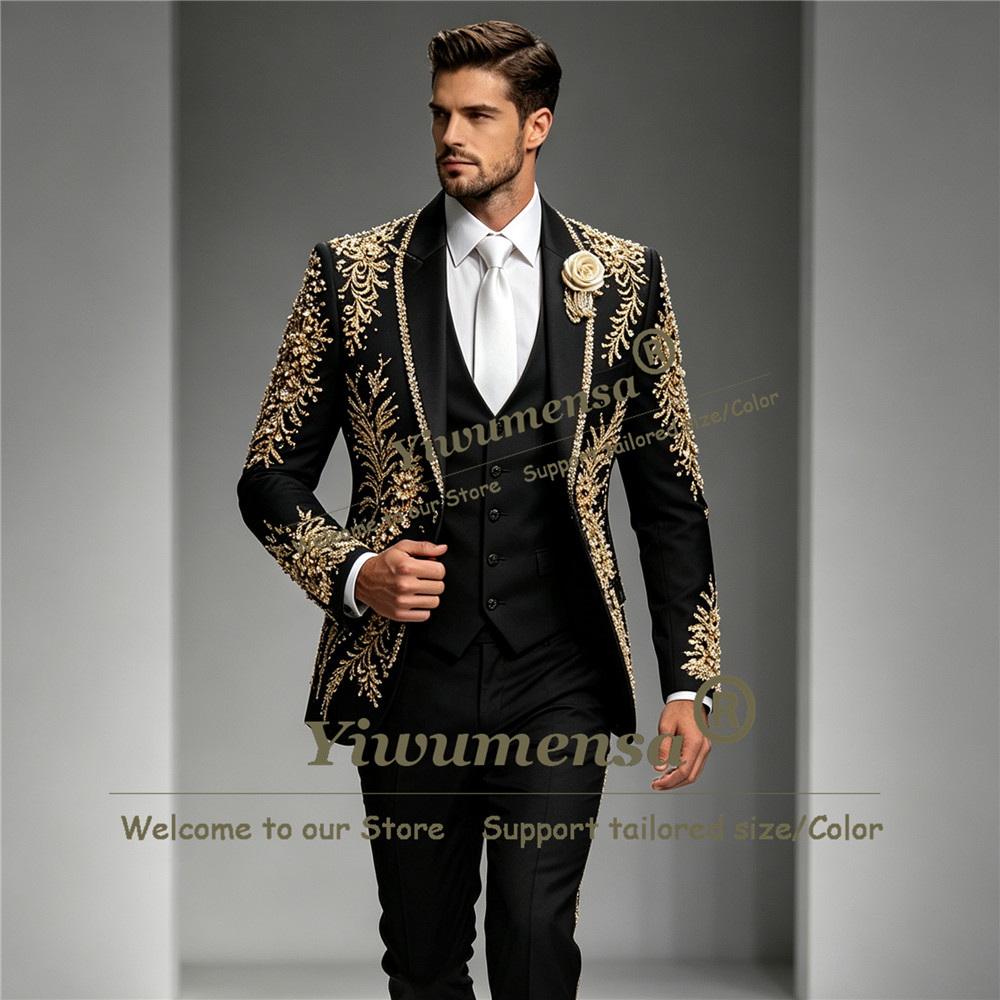 Luxury Crystals Beadwork Suit  - огляд і ціна Men Formal Wear Wedding
