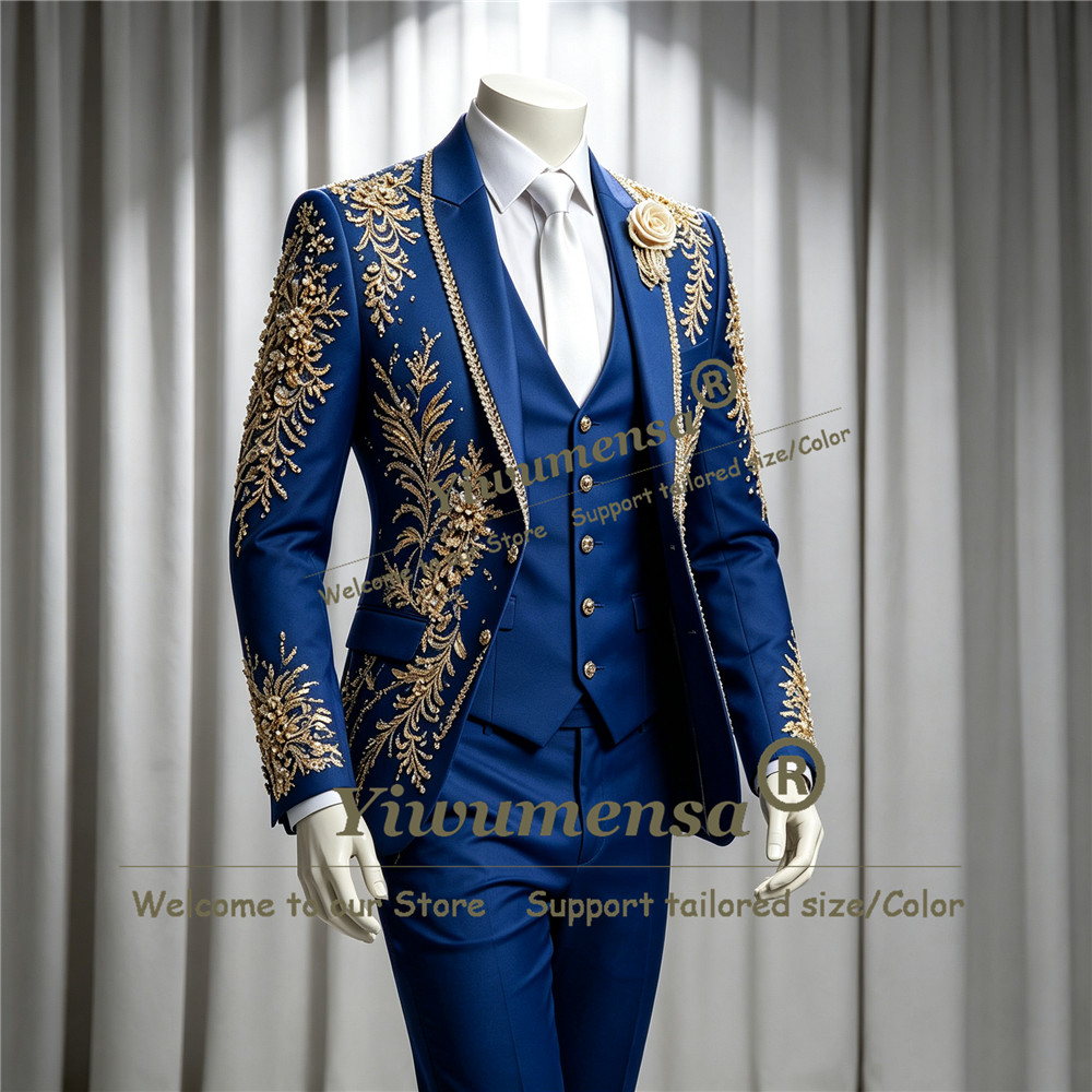 Luxury Crystals Beadwork Suit  - огляд і ціна Men Formal Wear Wedding