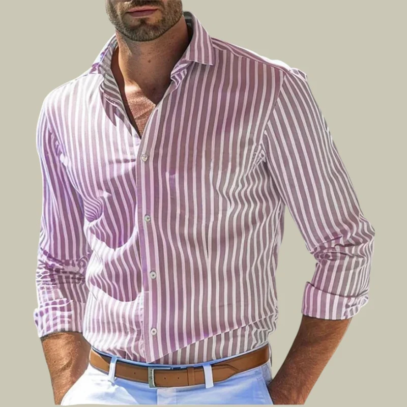 Men's slim-fit striped lapel l - огляд і ціна Y2K Formal Wear Men