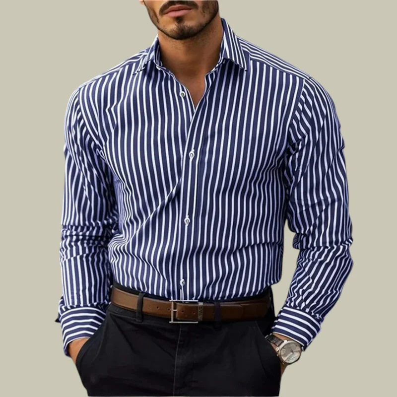 Men's slim-fit striped lapel l - огляд і ціна Y2K Formal Wear Men