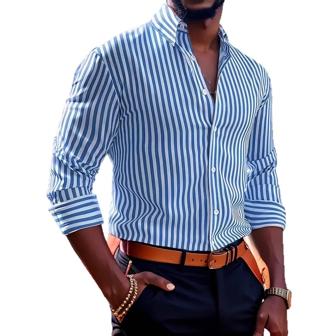 Men's slim-fit striped lapel l - огляд і ціна Y2K Formal Wear Men