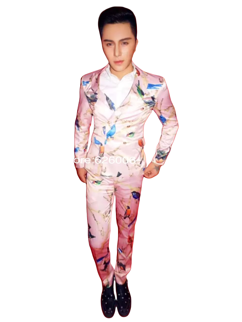 Men's Fashion Flower Pink Bird - огляд і ціна Men Formal Party Wear Dress