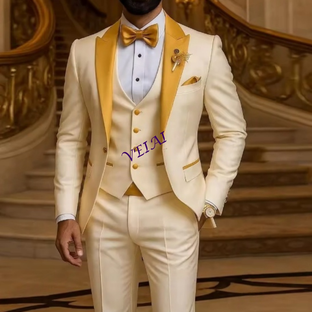 CustomizedGold Collar Ivory Me - огляд і ціна Men Formal Wear Wedding