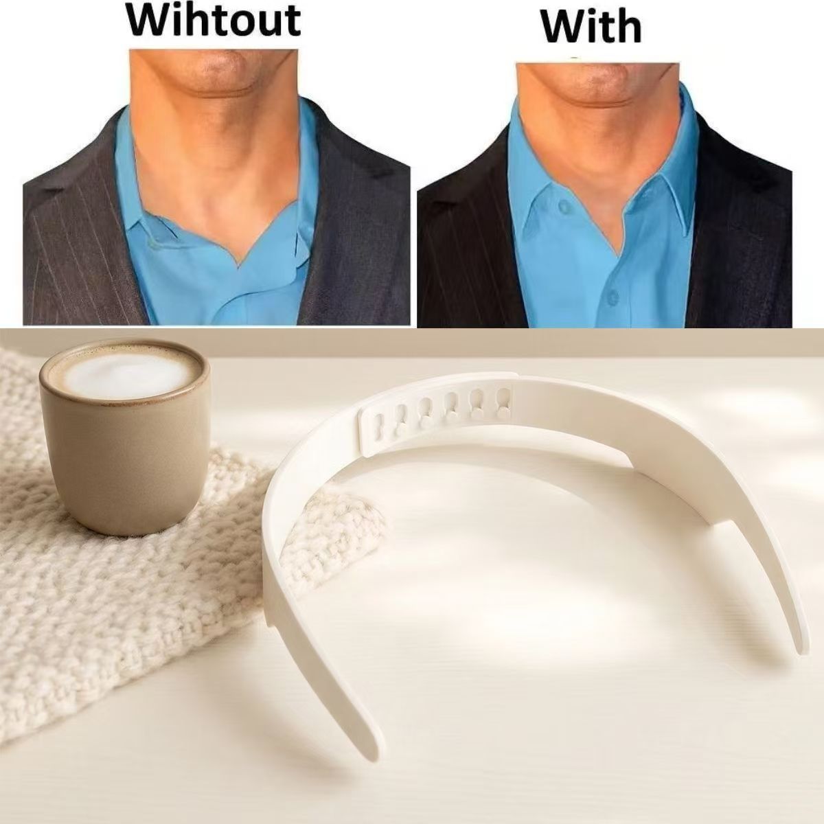 1PC Adjustable PVC Anti‑Curlin - огляд і ціна Men Formal Office Wear Shirts