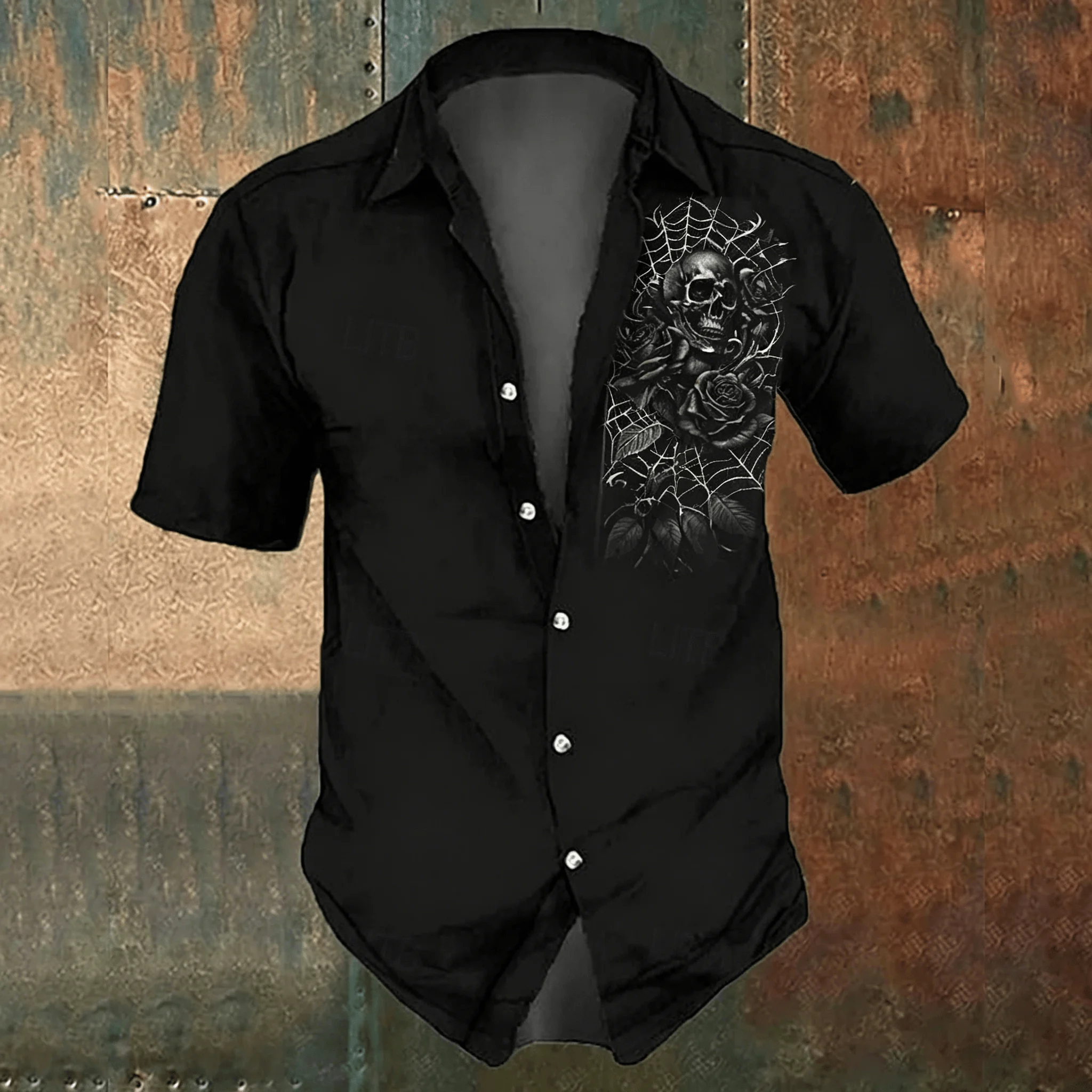Men's black cross-print casual - огляд і ціна Men'S Gothic Formal Wear