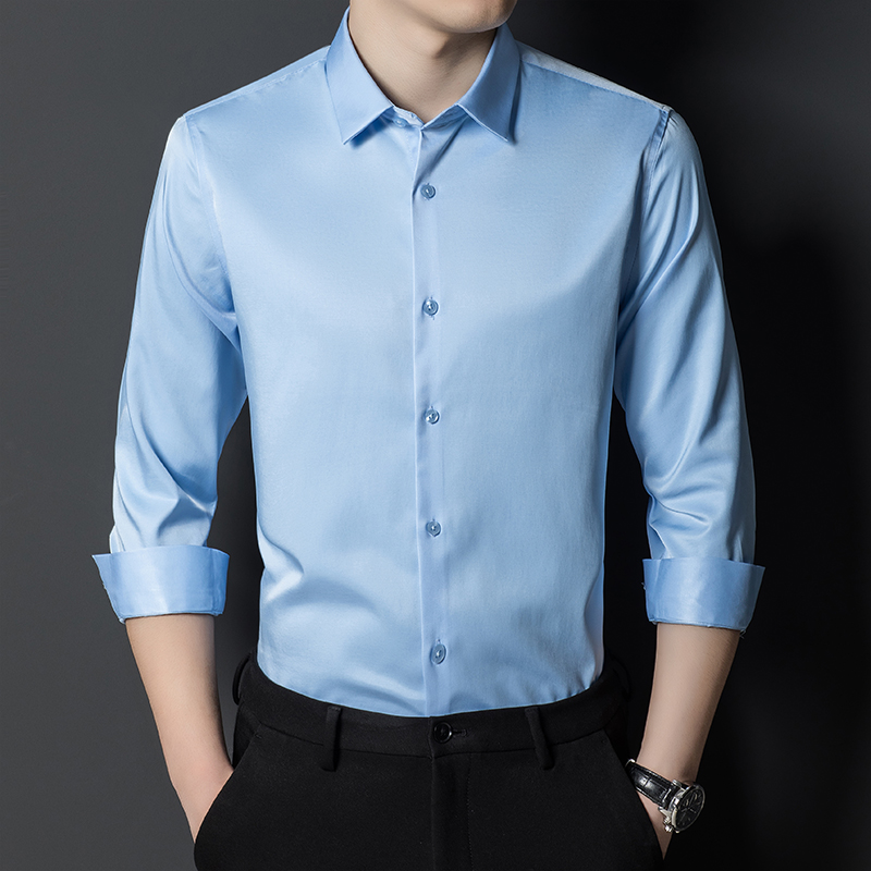 Men's Mulberry Silk Shirt Clas - огляд і ціна Men Formal Office Wear Shirts