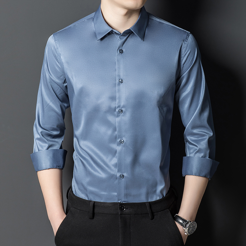 Men's Mulberry Silk Shirt Clas - огляд і ціна Men Formal Office Wear Shirts