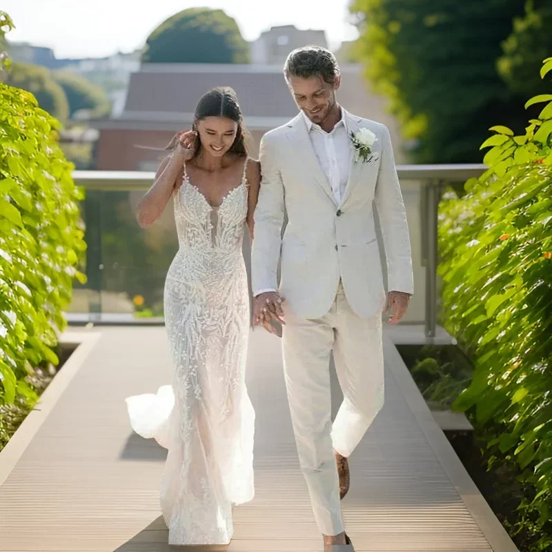 Linen Wedding Tuxedo For Men S - огляд і ціна Men Formal Wear Modern