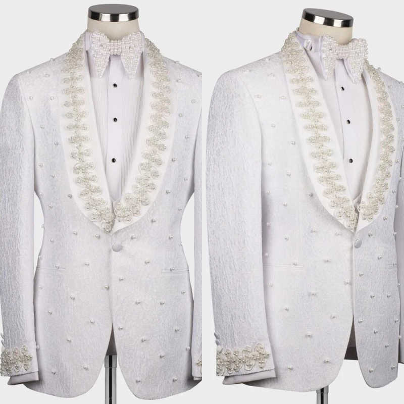 White Wedding Men Suits Fashio - огляд і ціна Men'S Formal Wear No Suit