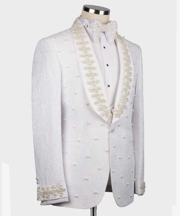White Wedding Men Suits Fashio - огляд і ціна Men'S Formal Wear No Suit
