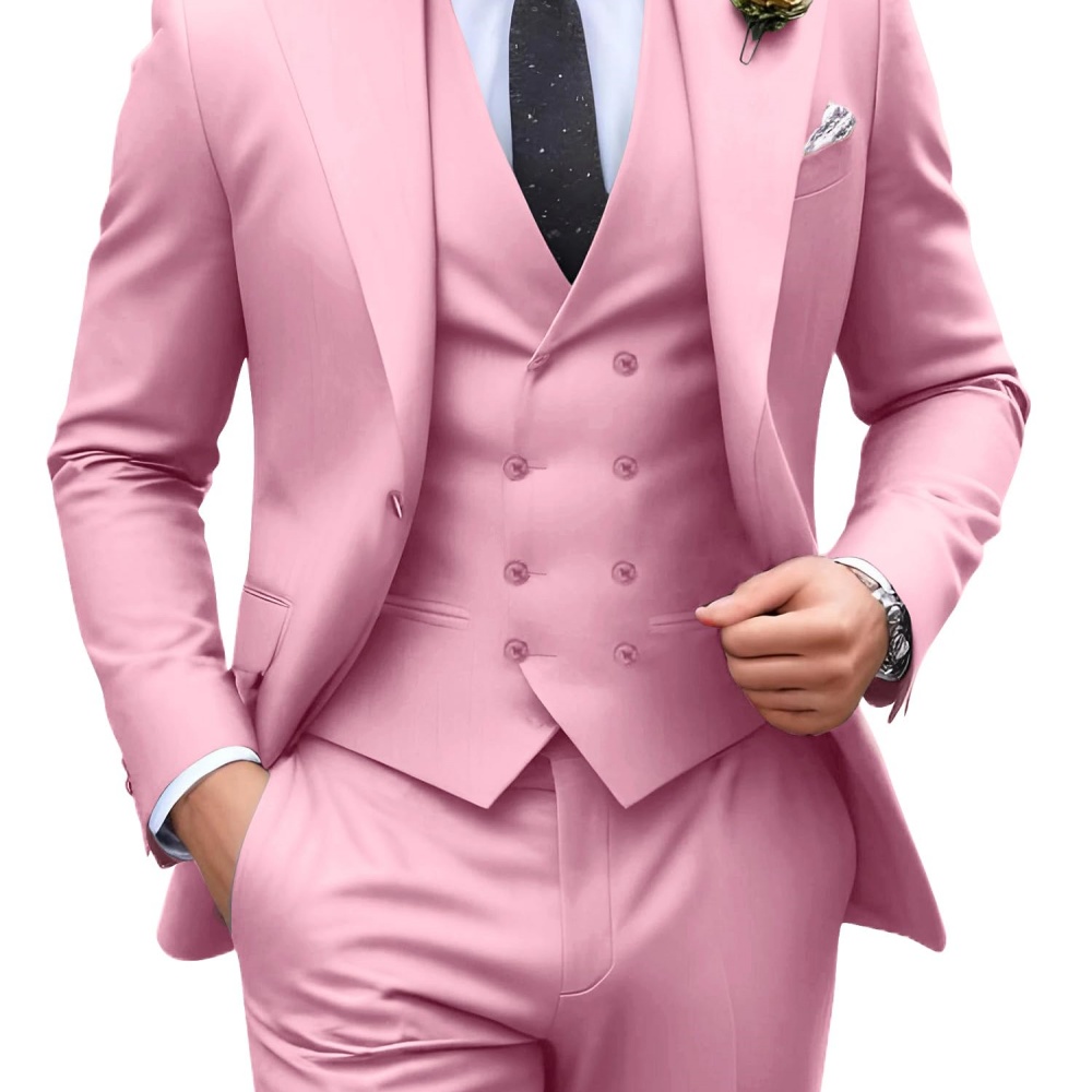 3 Pieces Solid Color Men Suits - огляд і ціна Men Formal Wear For Wedding