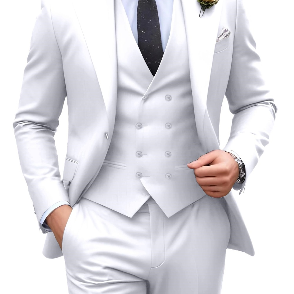 3 Pieces Solid Color Men Suits - огляд і ціна Men Formal Wear For Wedding