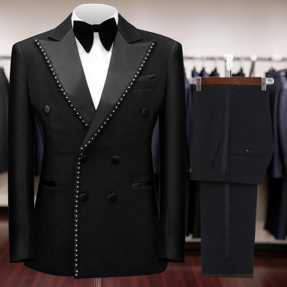 Double Breasted Beaded Formal  - огляд і ціна Men Formal Wear Wedding
