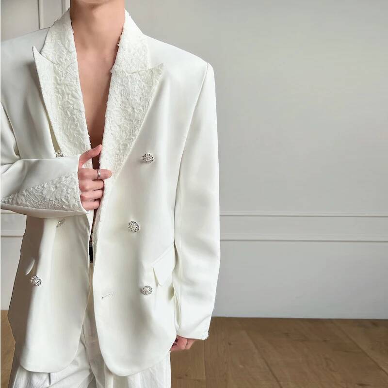 Blazer Luxury Men's Lace Lapel - огляд і ціна Men'S Gothic Formal Wear