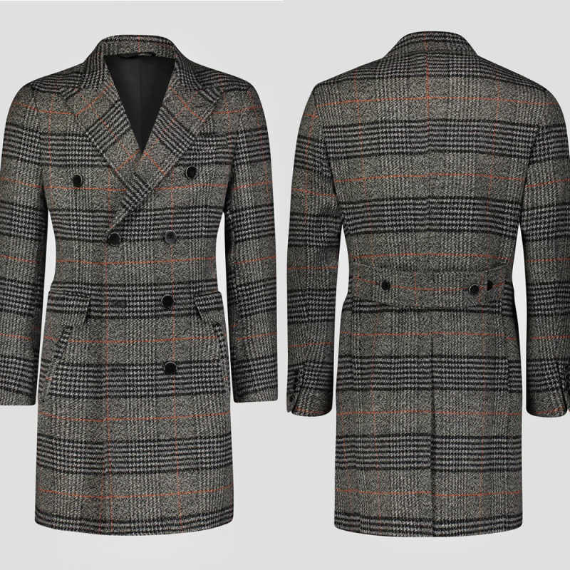 Modern Grid Woolen Blend Men O - огляд і ціна Men Formal Wear Modern