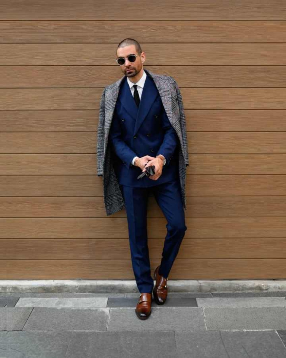 Modern Grid Woolen Blend Men O - огляд і ціна Men Formal Wear Modern