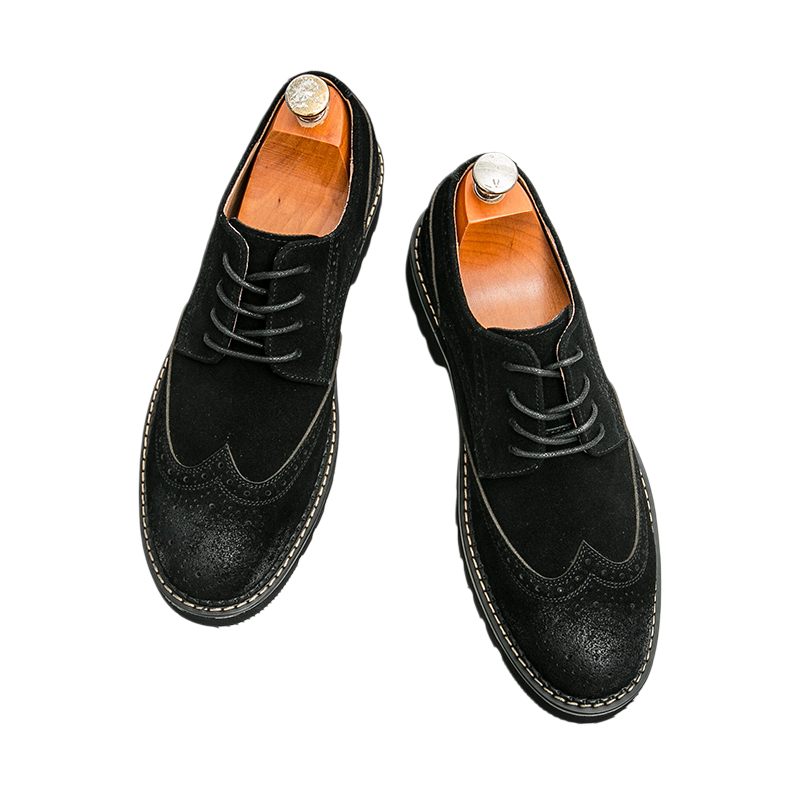 Men's Brown Suede Brogue Oxfor - огляд і ціна Large Men Formal Wear