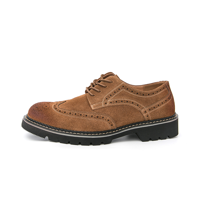 Men's Brown Suede Brogue Oxfor - огляд і ціна Large Men Formal Wear